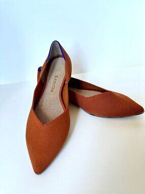 Rothy’s The Point Flat II Size 9.5 Amber Pointed Toe Flats Excellent Condition